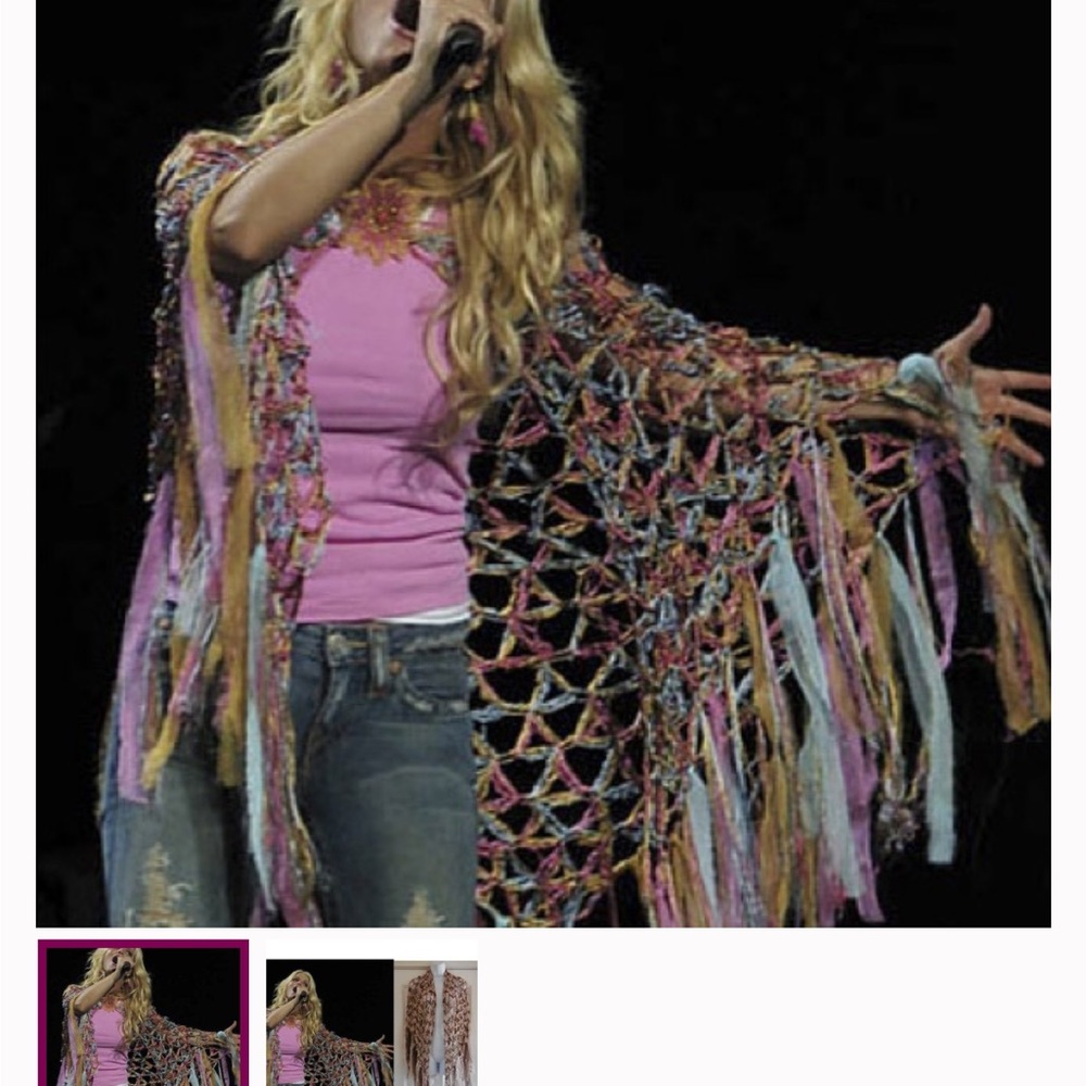 Colorful Crochet Fringe Shawl